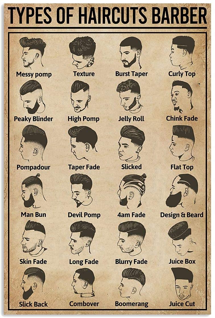 Types Of Haircuts Barber Poster | Posterpik.com